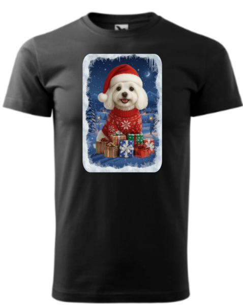 Vánoční tričko s Maltézským psíkem2